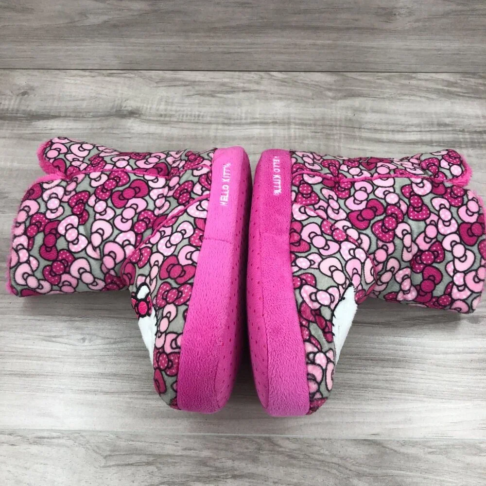 Hello Kitty Sanrio Boot Slippers Kids 2/3 Pink Fabric
